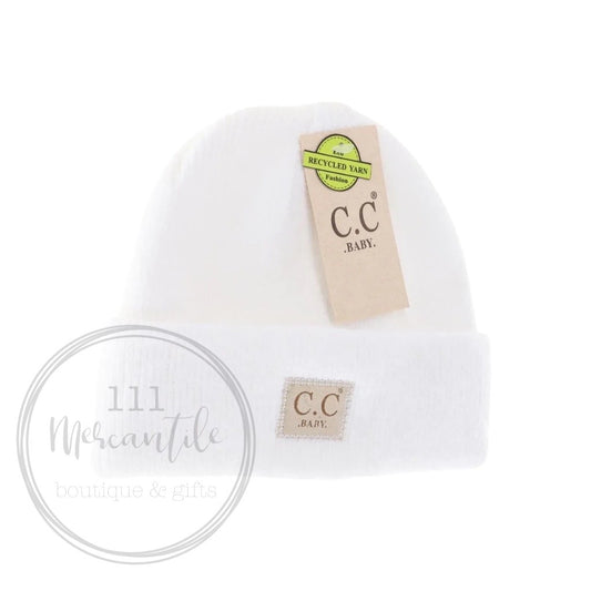 C.C. Beanies - BABY - Soft Ribbed, Leather Patch
