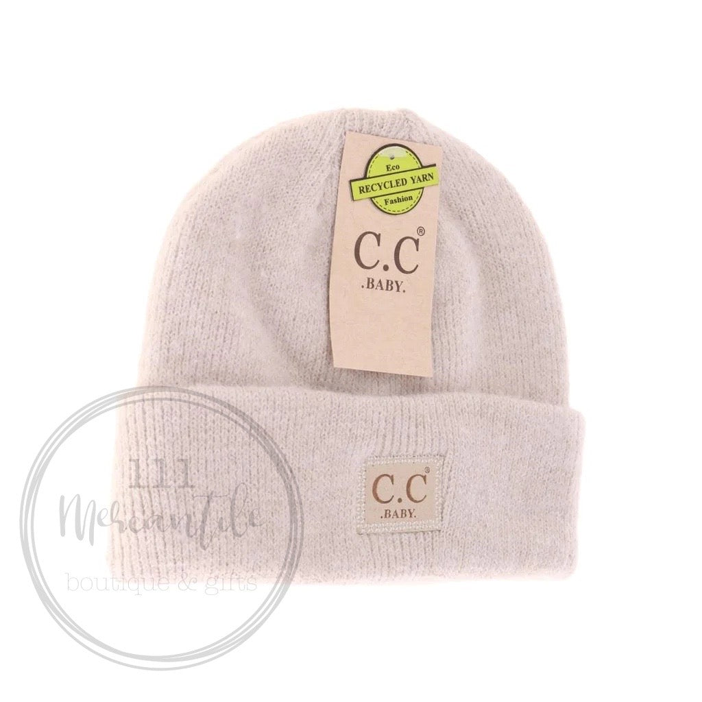 C.C. Beanies - BABY - Soft Ribbed, Leather Patch