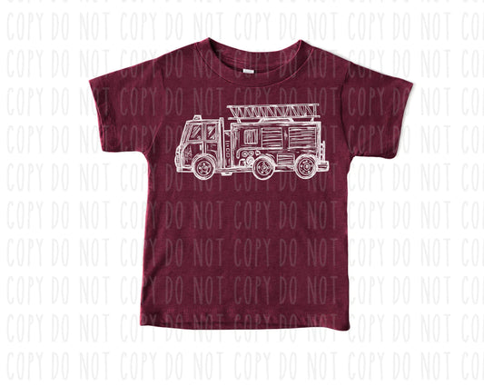 Firetruck Sketch Tee